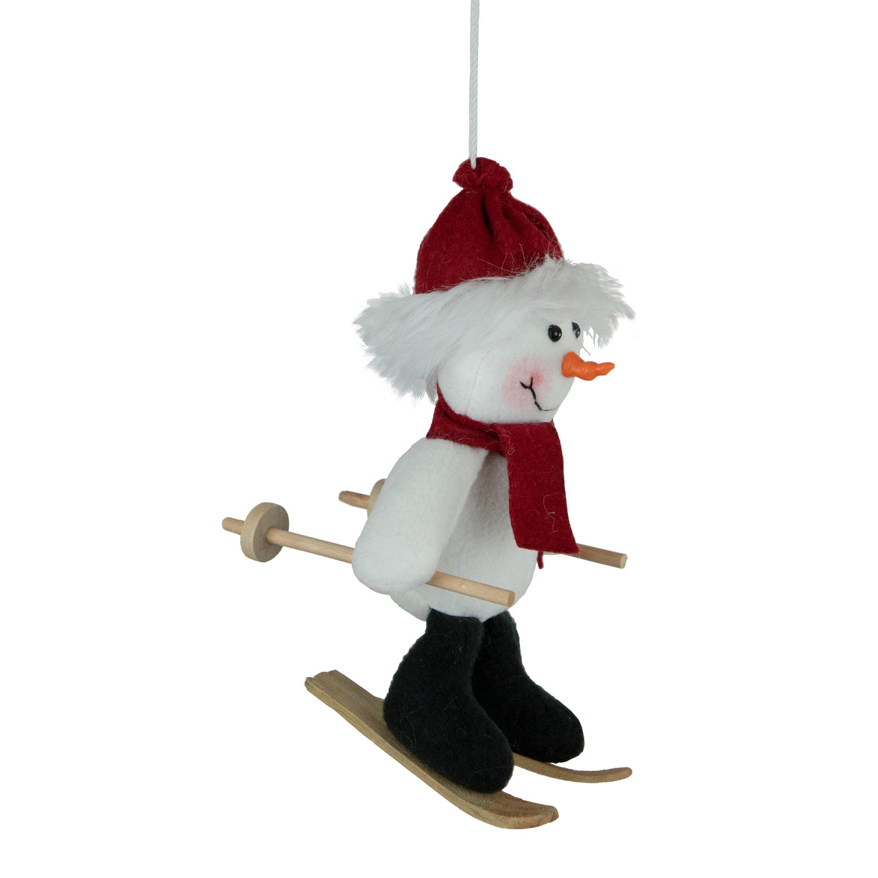 9.5" Skiing Snowman with Red Winter Hat Christmas Ornament