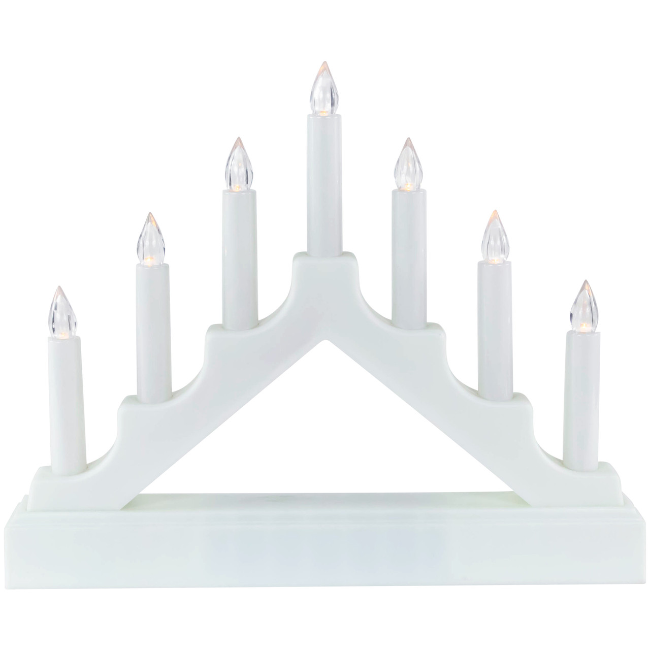 LED Lighted Christmas Candelabra Bridge - White Base - 13"