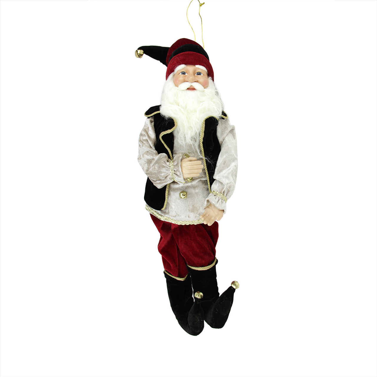 Whimsical Poseable Elf with Jingle Bells Hanging Christmas Figure - 22"