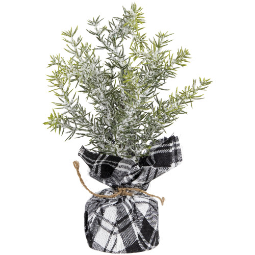 Mini Frosted Pine Artificial Christmas Trees - 10" - Set of 3