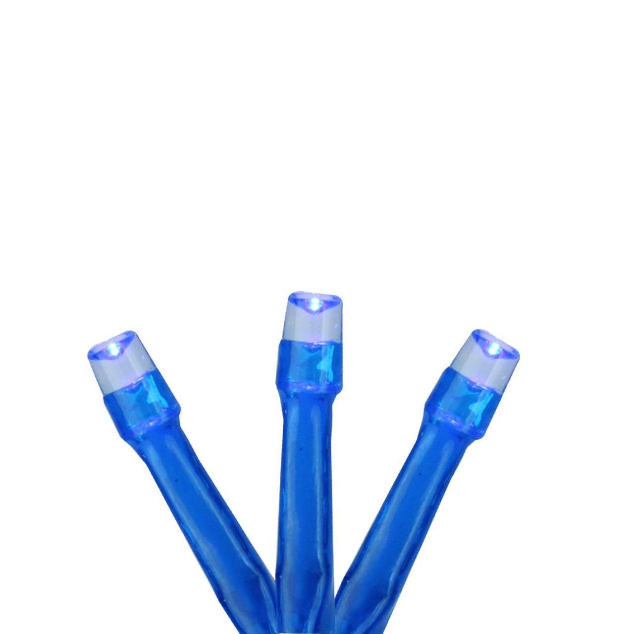 20 Battery Operated Blue LED Wide Angle Christmas Lights - 6.25 ft Blue Wire