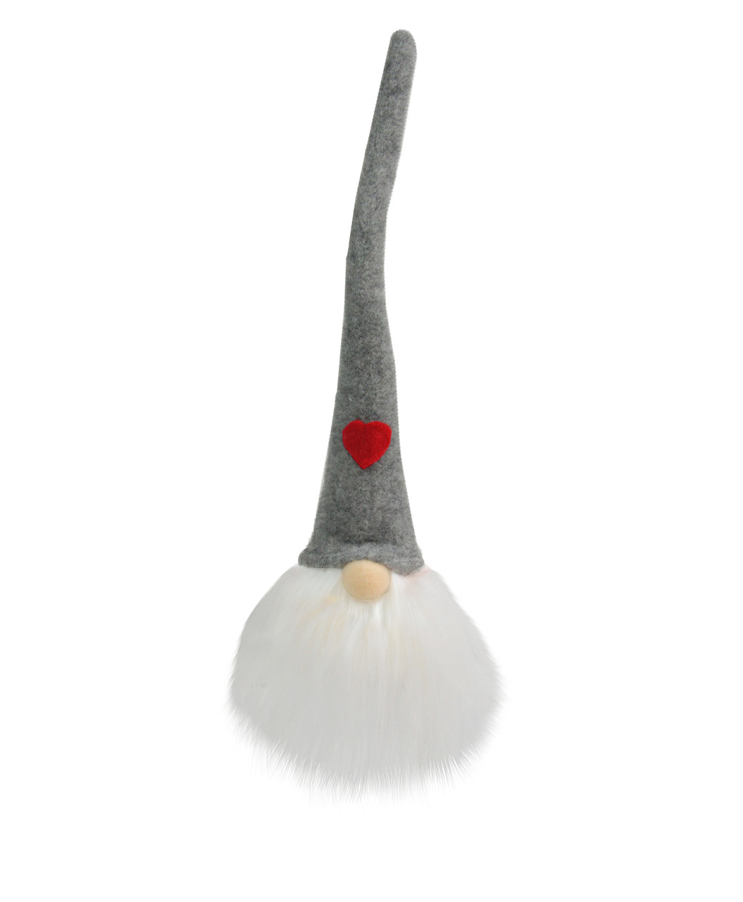 Lighted Gnome with Heart Hat Christmas Figure - 13" - Gray