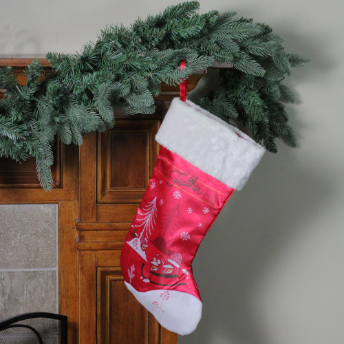 19"Angry Birds Red with White Cuff Decorative Printed Christmas Stocking