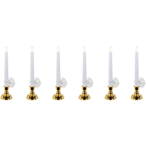 Christmas Candle Lamps with Remote and Timer - 10" - White - Set of 6