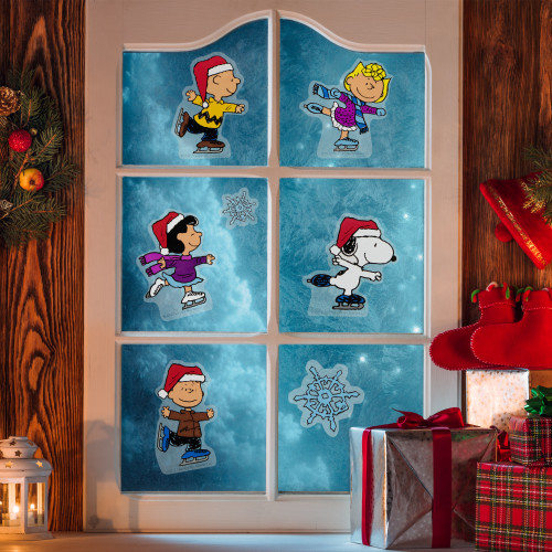 8-Piece Peanuts Christmas Nativity Double Sided Window Cling Decorations