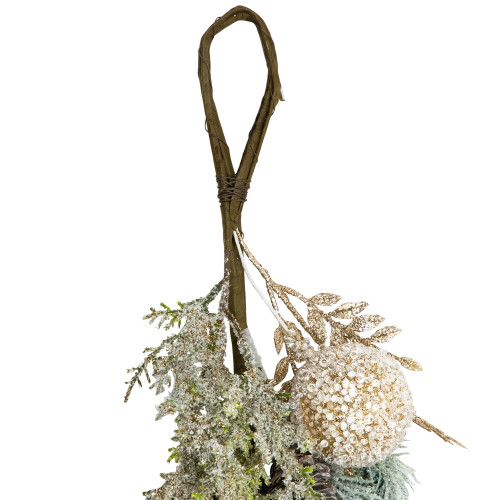 Glittered Mixed Foliage with Ornaments Artificial Christmas Garland - 6' x 7" - Unlit