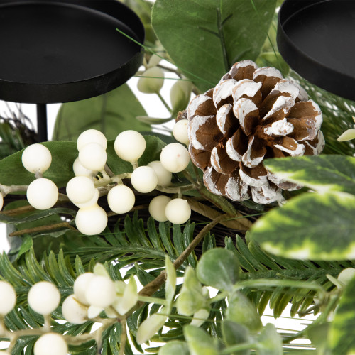 Berries and Eucalyptus Artificial Christmas Candle Holder - 42"