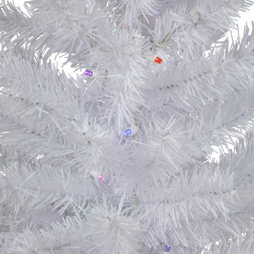 3' Pre-Lit LED Snow White Artificial Christmas Tree, Multi Lights