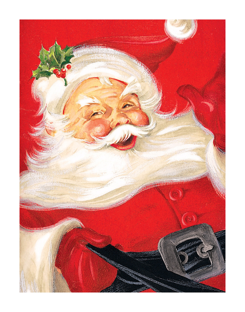 Jolly Santa Christmas Holiday Wall Decor Art Print