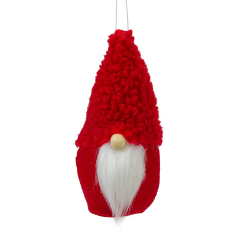 Plush Gnome Christmas Ornament - 7" - Red