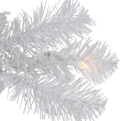 Pre-Lit Snow White Artificial Christmas Wreath - 24" - Clear Lights
