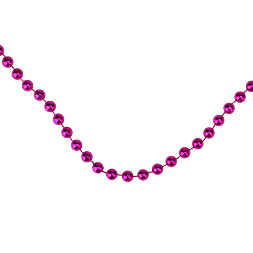 15' Shiny Metallic Pink Beaded Christmas Garland, Unlit