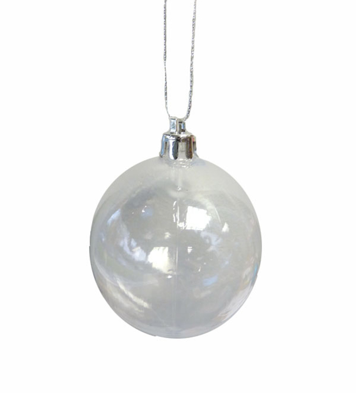 Clear Shatterproof Christmas Ball Ornament 2.5" (60mm)