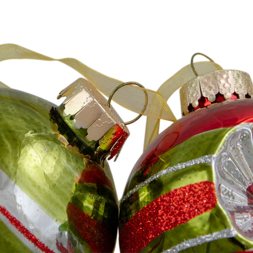 6ct Silver and Red 2-Finish Retro Reflector Christmas Ball Ornaments 2.75" (55mm)