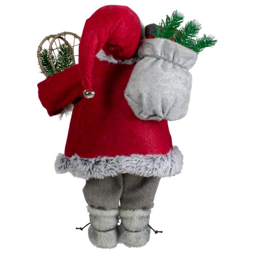 18" Standing Santa Christmas Figure with Snow Shoes and Presents