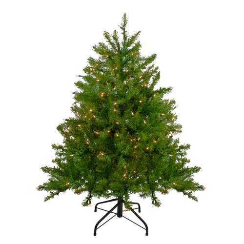 4' Pre-Lit Full Northern Pine Artificial Christmas Tree, Clear Lights