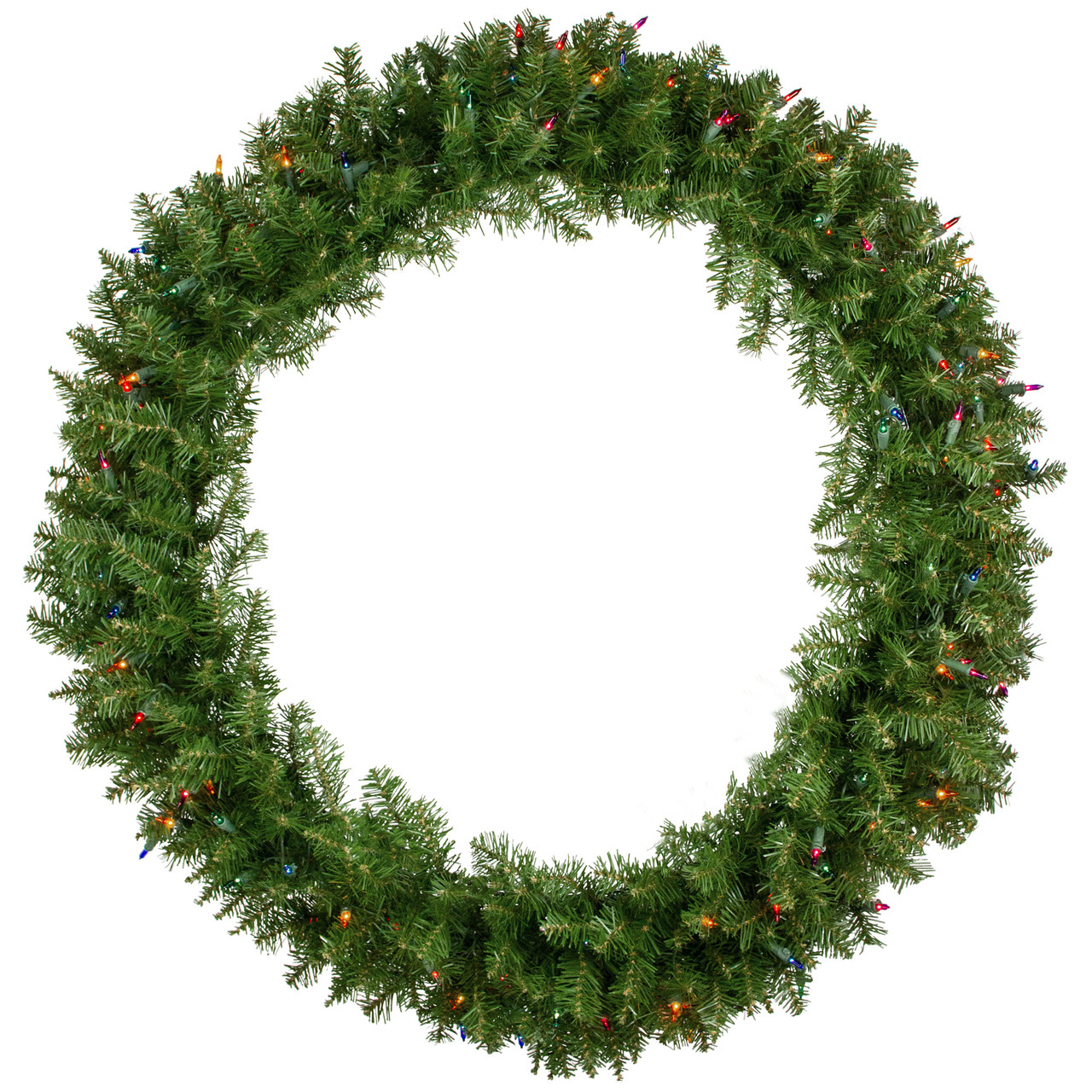 Pre-Lit Rockwood Pine Artificial Christmas Wreath, 36-Inch, Multi Lights