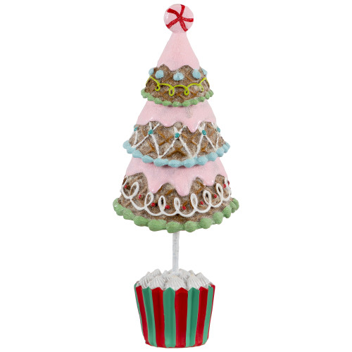 Frosted Waffle Cone Christmas Cupcake Tree - 10.25"