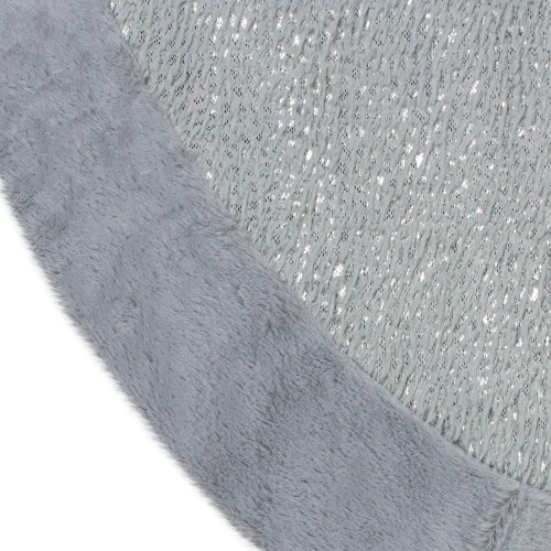 48" Gray and Silver Faux Fur Snake Skin Pattern Christmas Tree Skirt