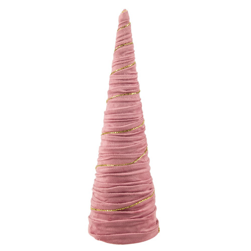 Twisted Cone Tree with Shiny Garland Christmas Decoration - 15.25" - Pink