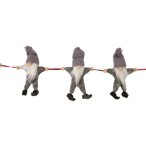 30" Gray and White Knit Gnome Novelty Christmas Garland
