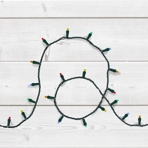 200 Multi-Color LED Wide Angle Christmas Lights, 49ft Green Wire