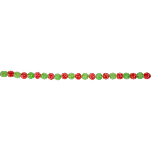 6' Red and Green Glittered Candy Drop Christmas Garland,  Unlit