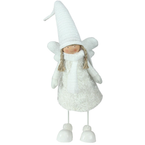 Bobble Girl Angel Christmas Figurine - 26.75" - White
