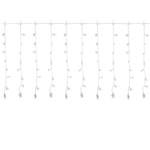 120 LED Warm White Curtain Christmas Lights - 7.5' Clear Wire
