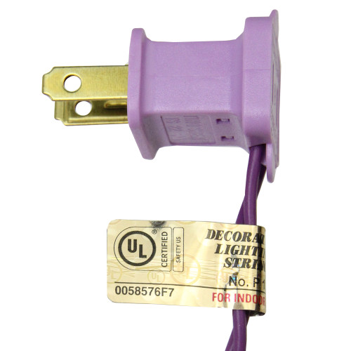 50-Count Clear Incandescent Mini Christmas Light Set, 19ft Purple Wire