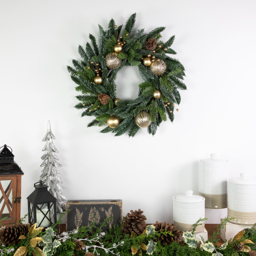 Real Touch? Pre-Decorated Pine with Pine Cones Artificial Christmas Wreath  - 22" - Unlit