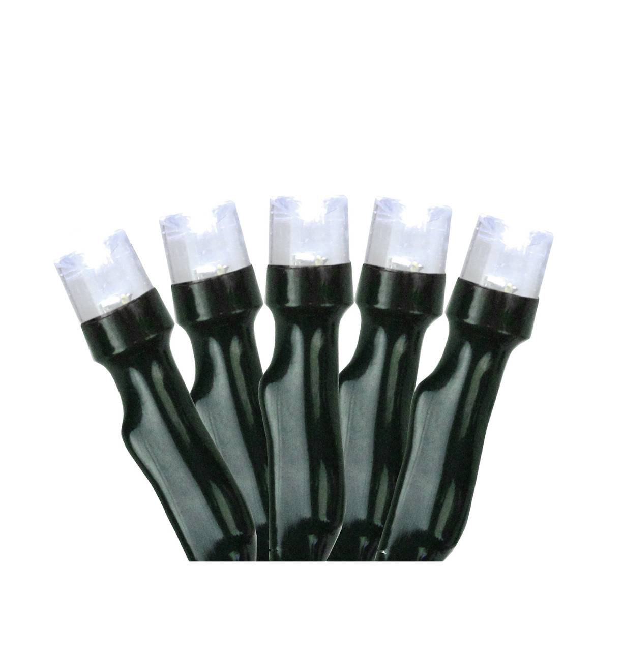 Battery Operated LED Christmas Lights - Pure White - 9.5' Black Wire - 20ct