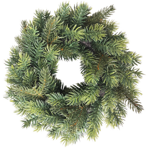 Green Pine Artificial Christmas Wreath, 11.75-Inch, Unlit