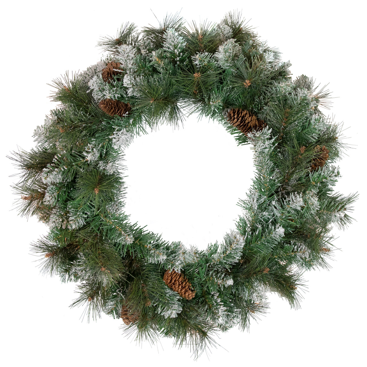 Real Touch?? Snow Valley Pine Artificial Christmas Wreath - Unlit- 24"