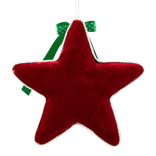 8" Red and Green Peppermint Star Christmas Ornament