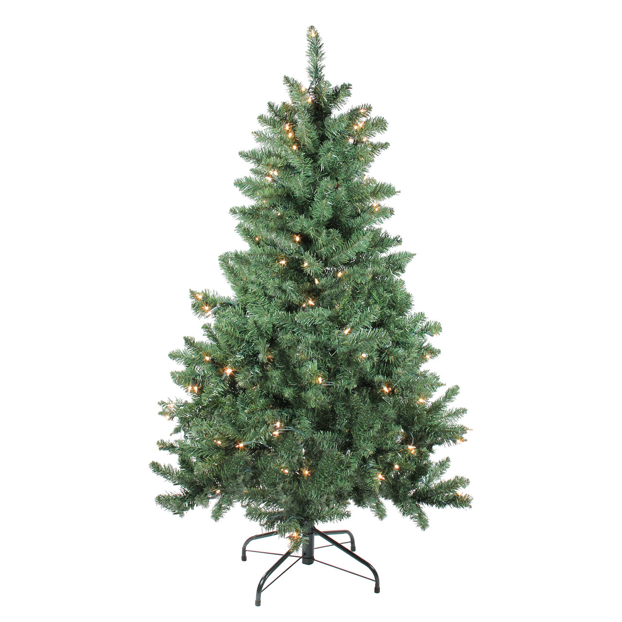 4.5' Pre-lit Full Buffalo Fir Artificial Christmas Tree - Clear Lights