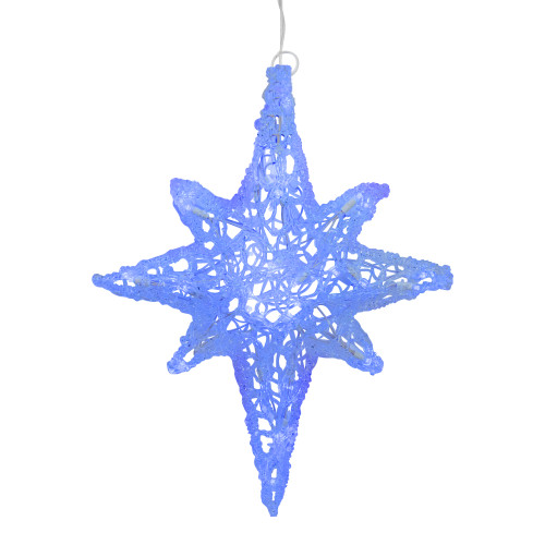 24" Color Changing Blue and White LED Bethlehem Star Hanging Christmas Decoration
