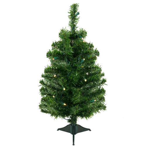2' Pre-Lit Medium Mixed Classic Pine Artificial Christmas Tree - Warm White LED Lights