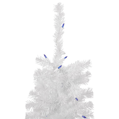 3' Pre-Lit Woodbury White Pine Slim Artificial Christmas Tree, Blue Lights