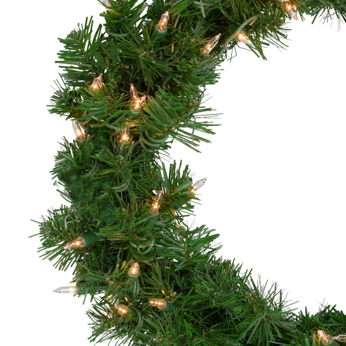 Deluxe Windsor Pine Artificial Christmas Wreath - 18" - Clear Lights