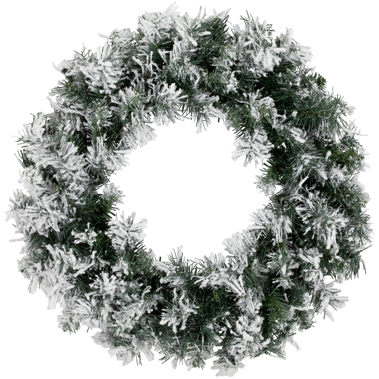 Heavily Flocked Pine Artificial Christmas Wreath - 24" - Unlit