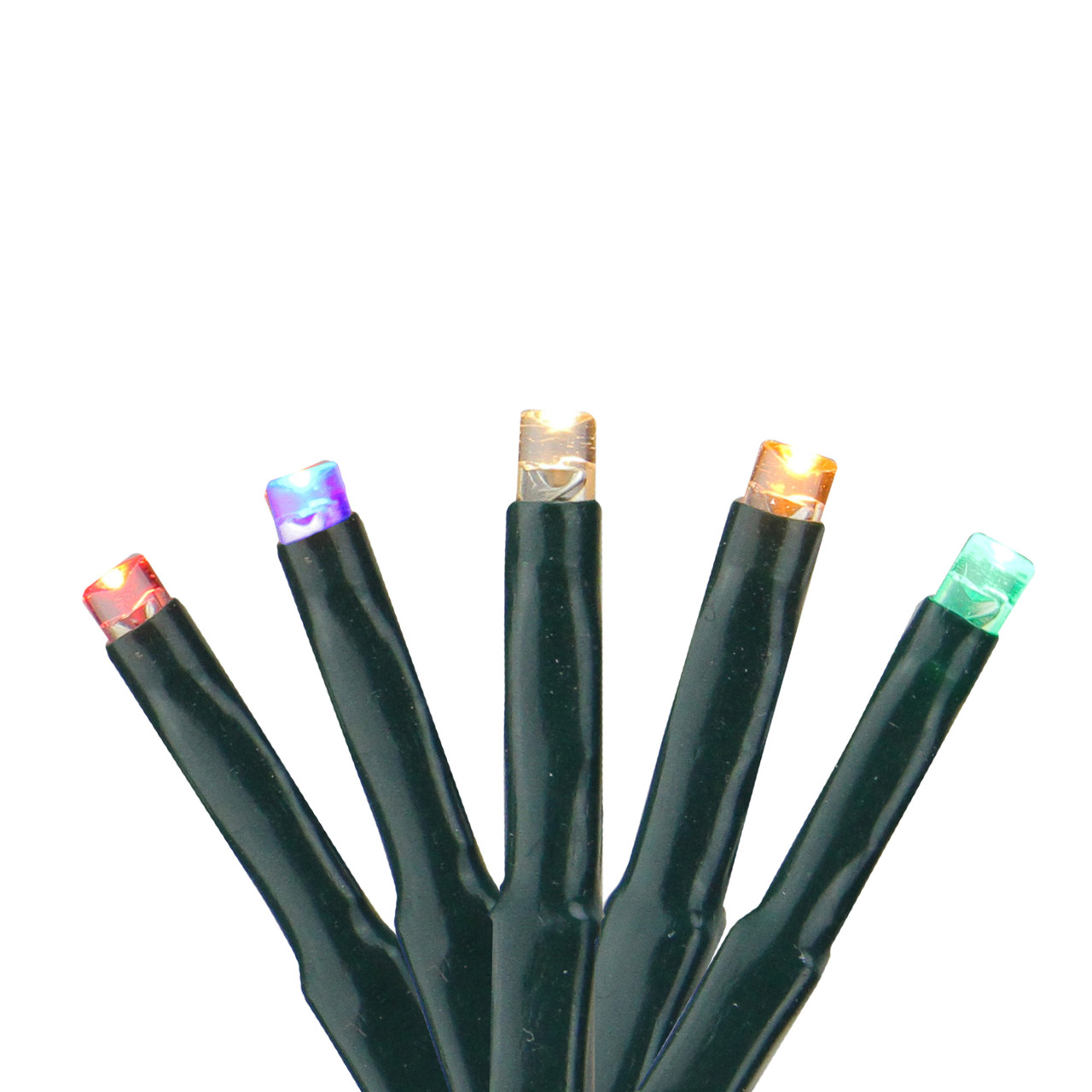 Black LED Cluster Christmas Lights - 20 ft Green Wire