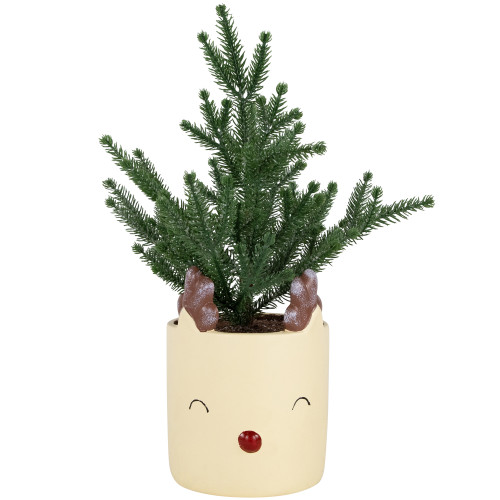 Mini Artificial Christmas Tree in Reindeer - 14.25" - Unlit