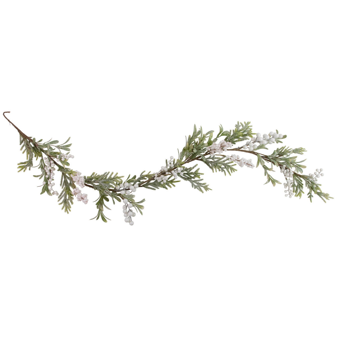 5' x 7" Artificial Christmas Garland with Frosted Foliage and Berries, Unlit