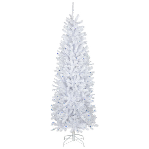6.5�� Pre-Lit Slim Geneva White Spruce Artificial Christmas Tree, Blue Lights