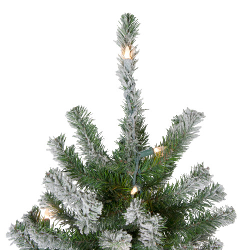 6' Pre-Lit Flocked Alpine Artificial Christmas Tree, Clear Lights