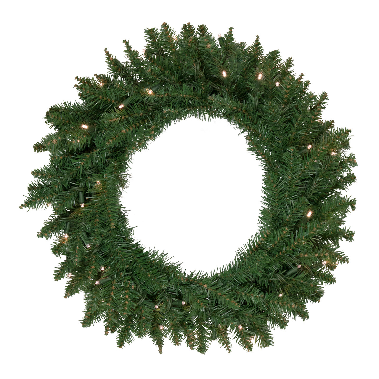 Pre-Lit Winona Fir Artificial Christmas Wreath, 24-Inch, Warm White LED Lights