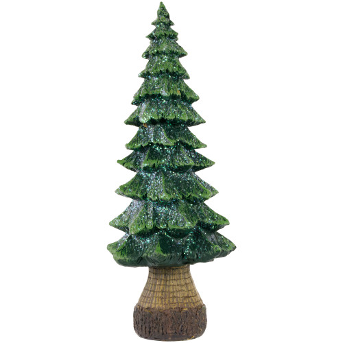 Glittered Pine Tree Christmas Decoration - 12"