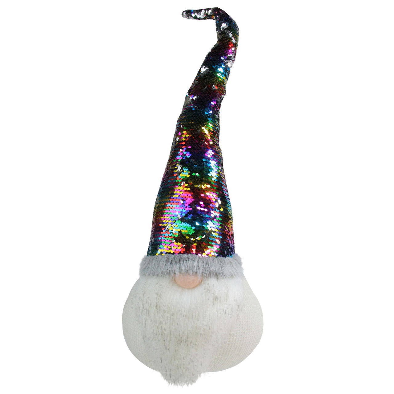 Gnome with Rainbow Flip Sequin Hat Christmas Decoration - 24"