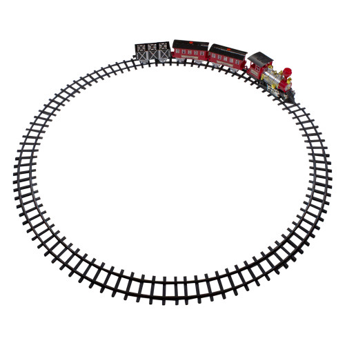 24-Piece Battery Operated Lighted and Animated Christmas Train Set with Sound
